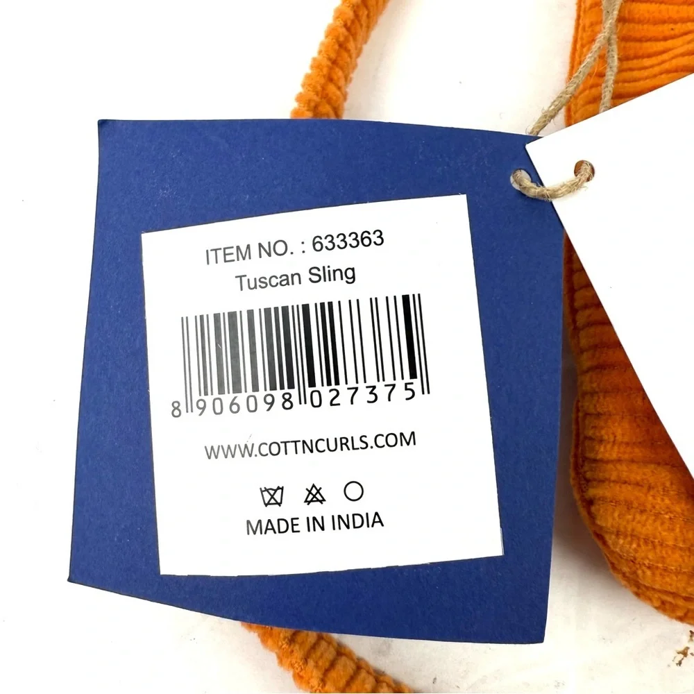 CottnCurls Handbag Tuscan Sling‎ Crossbody Bag Orange Corduroy Brand New